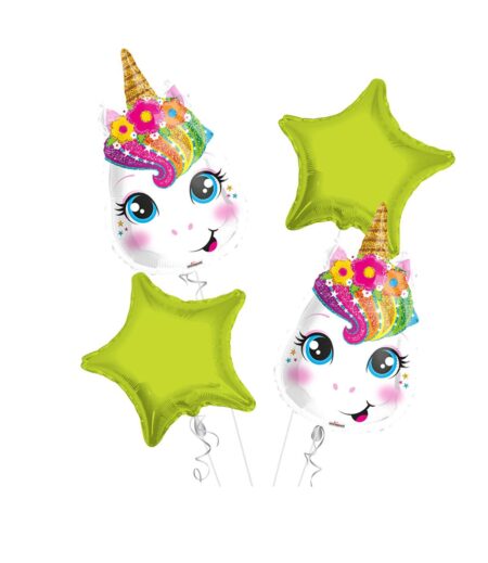 Unicorn Happy Birthday Balloon Bouquet 4pc – Viva Party