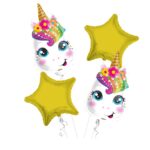 Unicorn Happy Birthday Balloon Bouquet 4pc – Viva Party