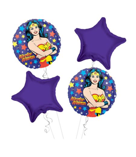 Wonder Women Happy Birthday Balloon Bouquet 4pc – Viva Party
