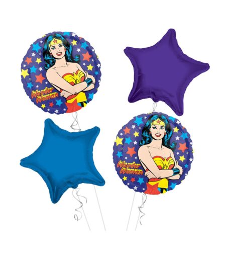 Wonder Women Happy Birthday Balloon Bouquet 4pc – Viva Party