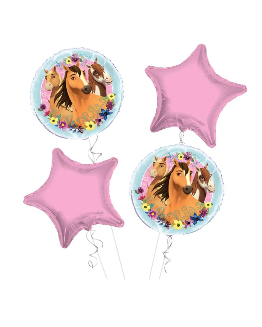 Spirit Riding Happy Birthday Balloon Bouquet 4pc - Image 1