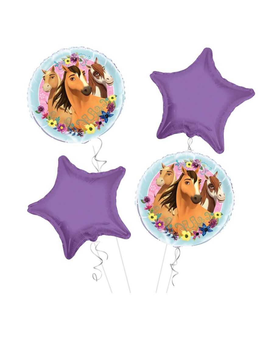 Spirit Riding Happy Birthday Balloon Bouquet 4pc - Image 1