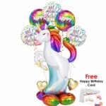 AirLoonz + Rainbow Unicorn Have a Magical Happy Birthday Balloon Arrangement (6 Balloons) – Viva Party