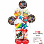 AirLoonz + Have a Happy Birthday Gift Box and Cupcake Balloon Arrangement (6 Balloons) – Viva Party
