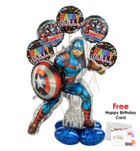 Avengers Captain America Happy Birthday Balloon Arrangement. – Viva Party