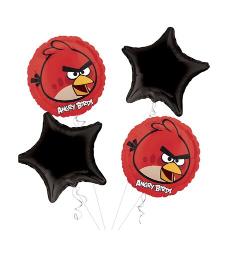 Angry Birds Happy Birthday Balloon Bouquet 4pc – Viva Party