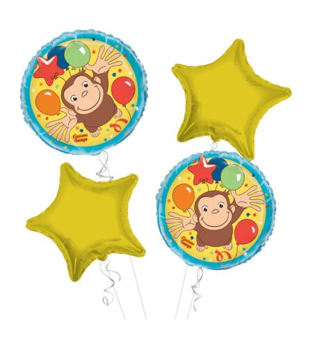 Curious George Happy Birthday Balloon Bouquet 4pc – Viva Party