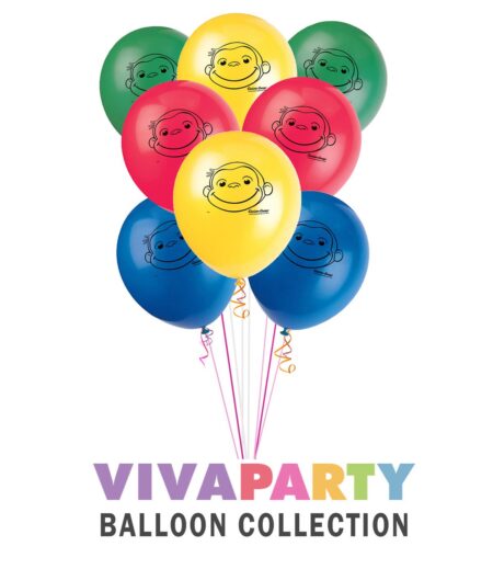 Curious George Latex Balloons12 Inch, Pack of 8 – Viva Party