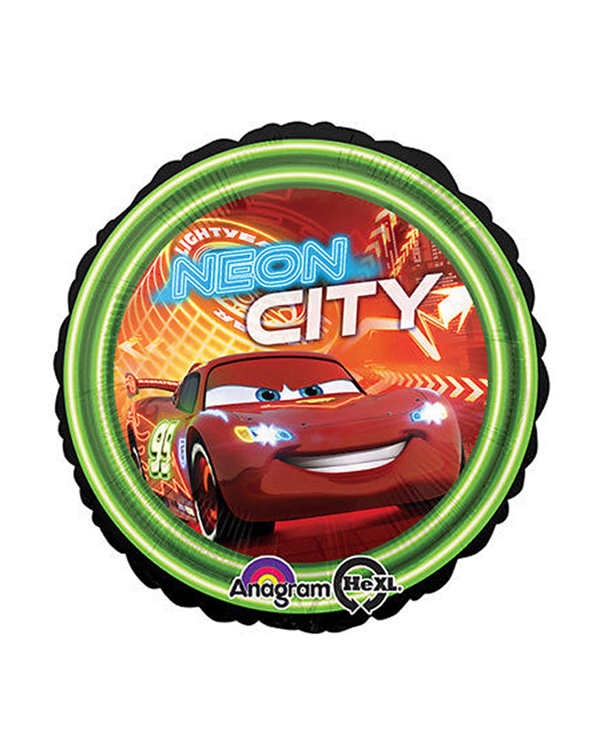 B010-E-1.jpg Cars Neon City Disney Foil Balloon 17 Inch - Image 1