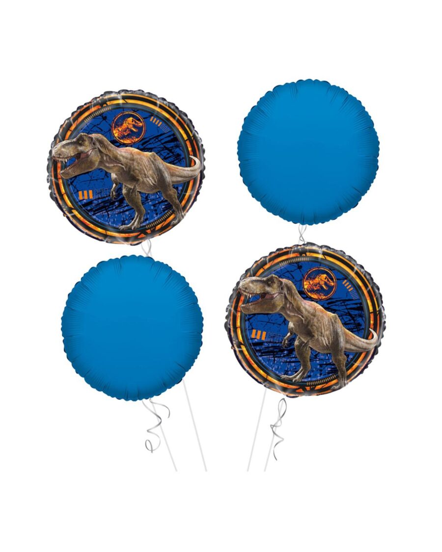 Jurassic World Happy Birthday Balloon Bouquet 4pc - Image 1