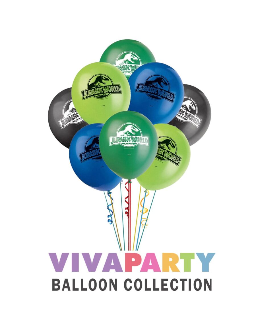 Jurassic World Latex Balloons - 12 Inch Pack of 8 - Image 1