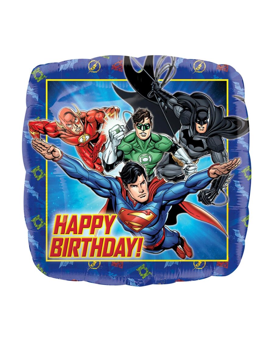 Justice League Happy Birthday Foil Balloon 18 Inch - Image 1