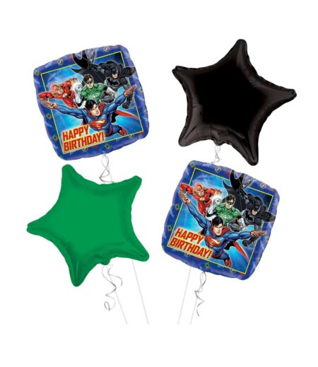 Justies League Happy Birthday Balloon Bouquet 4pc – Viva Party