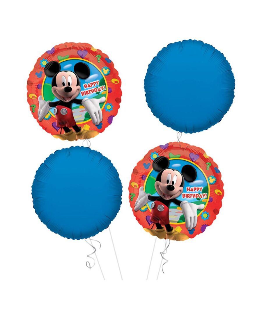 Mickey Mouse Happy Birthday Balloon Bouquet 4pc - Image 1