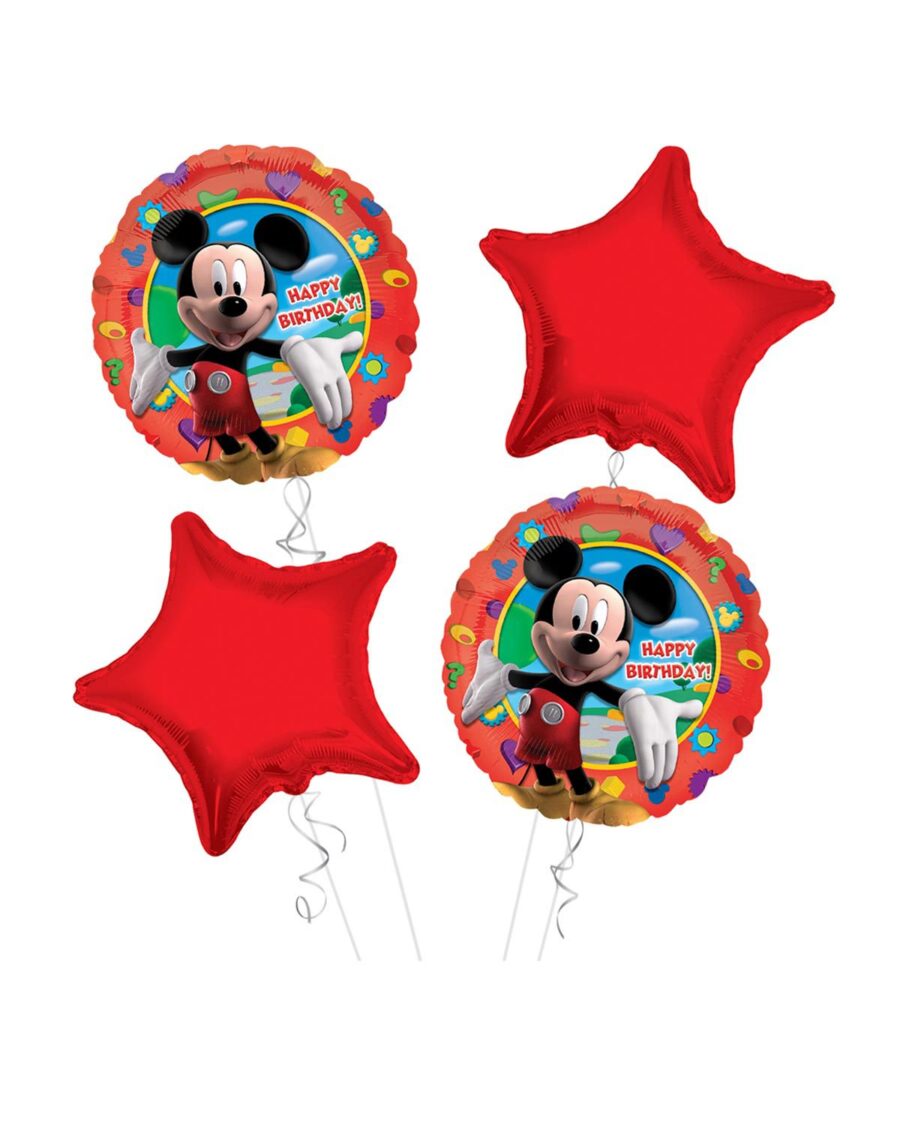 Mickey Mouse Happy Birthday Balloon Bouquet 4pc - Image 1