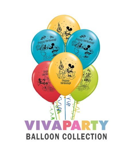Mickey Mouse Disney Latex Balloon Bouquet 12 Inch, Pack of 6 – Viva Party