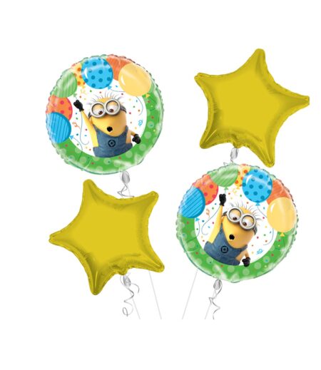 Minions Happy Birthday Balloon Bouquet 4pc – Viva Party