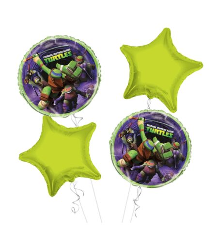 Ninja Turtles Happy Birthday Balloon Bouquet 4pc – Viva Party