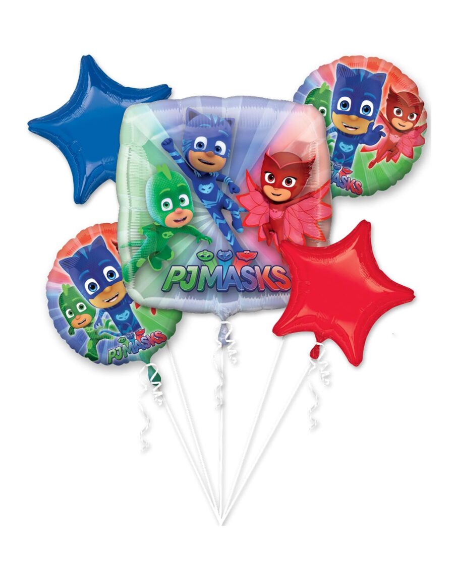 PJ Mask Foil Bouquet of Balloons - 5pcs - Image 1