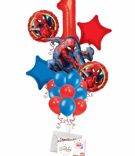 Spider Man Happy Birthday Balloon Bouquet (16 Balloons), Spider-Man Theme – Viva Party