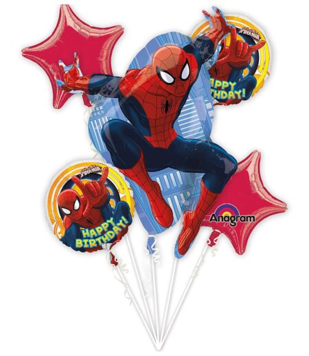 Spider-Man Foil Bouquet of Balloons - 5pcs – Viva Party