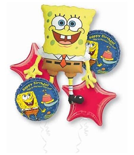 SpongeBob Foil Bouquet of Balloons 5pcss – Viva Party
