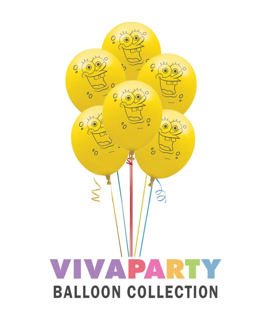 SpongeBob SquarePants Latex Balloons 12 Inch, Pack of 6 - Image 1