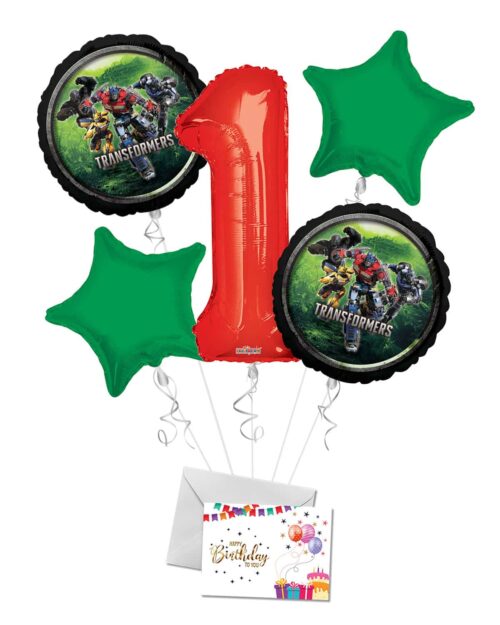 Transformers, Happy Birthday Balloon Bouquet (5 Balloons)