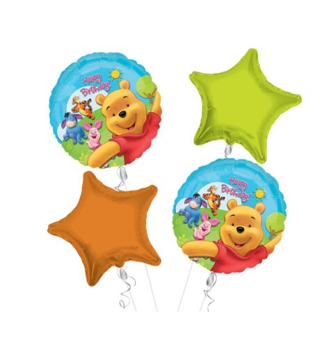 Winnie the Pooh Happy Birthday Balloon Bouquet 4pc – Viva Party