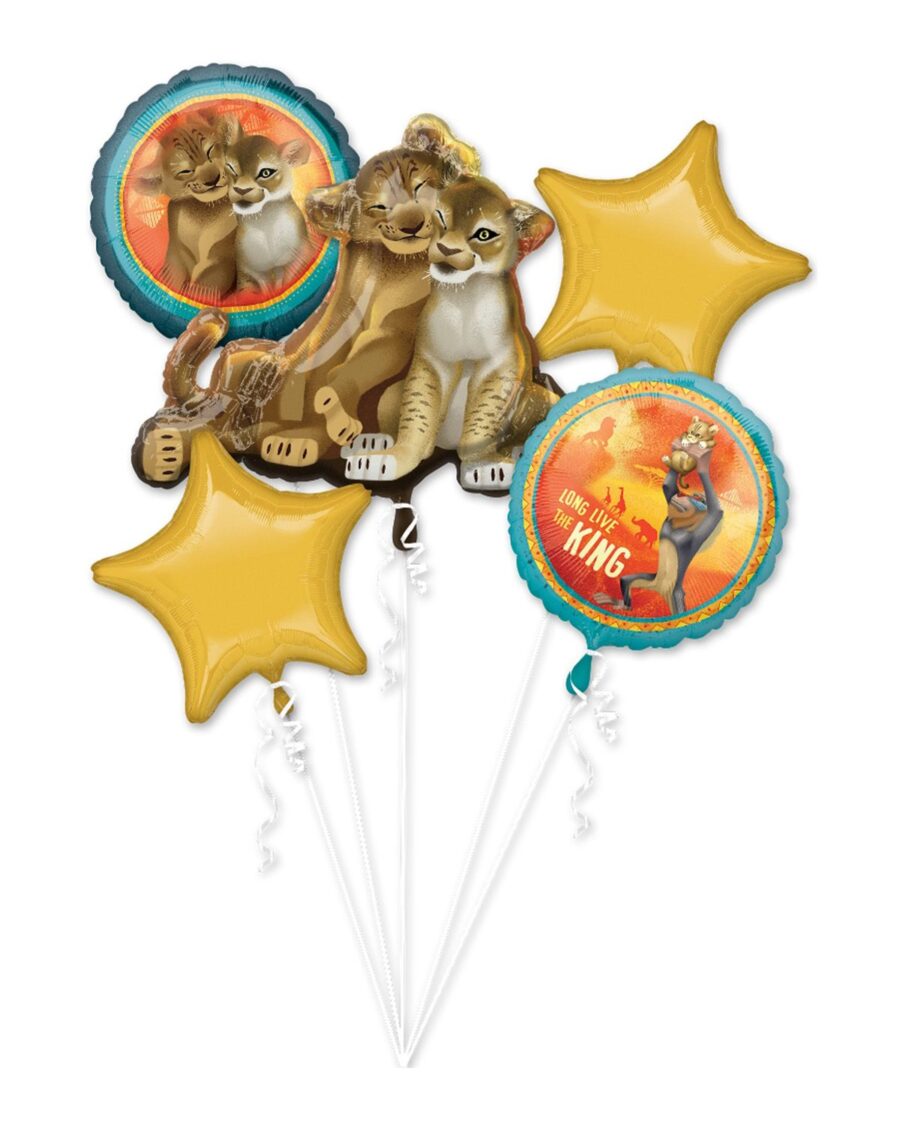 Lion King Balloon Bouquet 5 Pc - Image 1