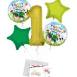 Tractor Theme, Farm Theme, Birthday Barnyard, Happy Birthday Balloon Bouquet (5 Balloons) – Viva Party