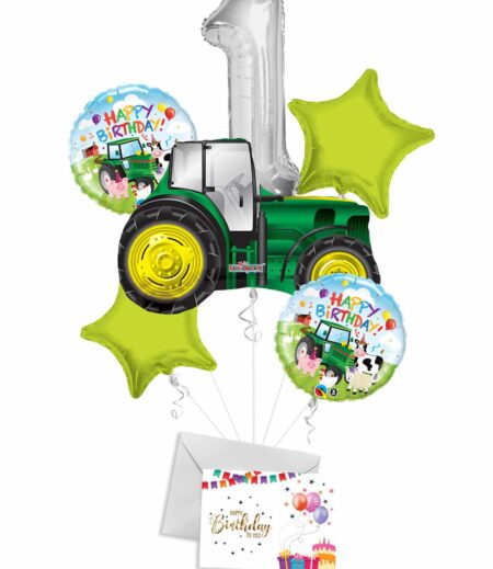 Tractor Theme, Farm Theme, Birthday Barnyard, Happy Birthday Balloon Bouquet (6 Balloons) – Viva Party