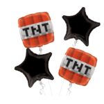 Minecraft TNT Happy Birthday Balloon Bouquet 4pc – Viva Party