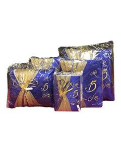 5 pc Blue and Gold Quinceanera Pillow Set - Elegant Mis 15 Anos Celebration Essentials – Viva Party