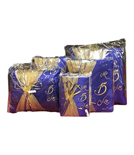 5 pc Blue and Gold Quinceanera Pillow Set - Elegant Mis 15 Anos Celebration Essentials – Viva Party