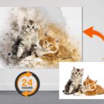 Custom Watercolor Pet Portraits Using Pet Photo Personalized Digital Dog Portraits Cat Portraits Custom Dog Portraits Custom Pet Art – Viva Party