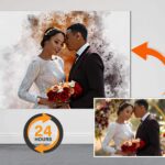 Watercolor Photo Wedding Portrait, Graduation Portrait Custom Digital Painting, Personalized Gift , Portrait from photo, Photo Gifts – Viva Party