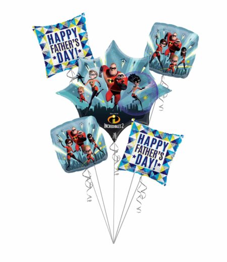 Happy Father's Day, Incredibles Father Balloon Bouquet 5 Pack – Viva Party