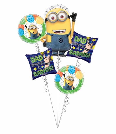 Dad you're a Badaas, Minions Father Balloon Bouquet 5 Pack – Viva Party