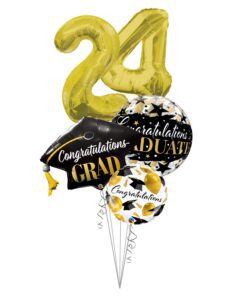Congrats GRAD!, Congratulations GRAD! Balloon Bouquet with Gold Numbers – Viva Party
