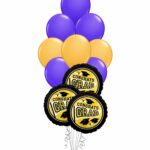Grad School Colors Gold and Purple Balloon Bouquet 15 Pack – Viva Party