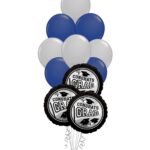 Grad School Colors Navy and Silver Balloon Bouquet 15 Pack – Viva Party