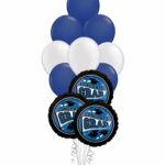 Grad School Colors Navy and White Balloon Bouquet 15 Pack – Viva Party