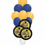 Grad School Colors Navy and Gold Balloon Bouquet 15 Pack – Viva Party