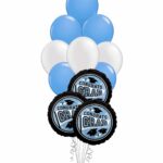 Grad School Colors Light Blue and White Balloon Bouquet 15 Pack – Viva Party