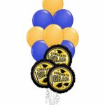 Grad School Colors Dark Blue and Gold Balloon Bouquet 15 Pack – Viva Party