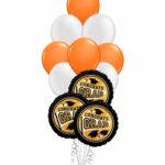 Grad School Colors Orange and White Balloon Bouquet 15 Pack – Viva Party