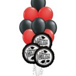Grad School Colors Red and Black Balloon Bouquet 15 Pack – Viva Party