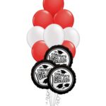 Grad School Colors Red and White Balloon Bouquet 15 Pack – Viva Party