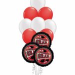 Grad School Colors Red and White Balloon Bouquet 15 Pack – Viva Party